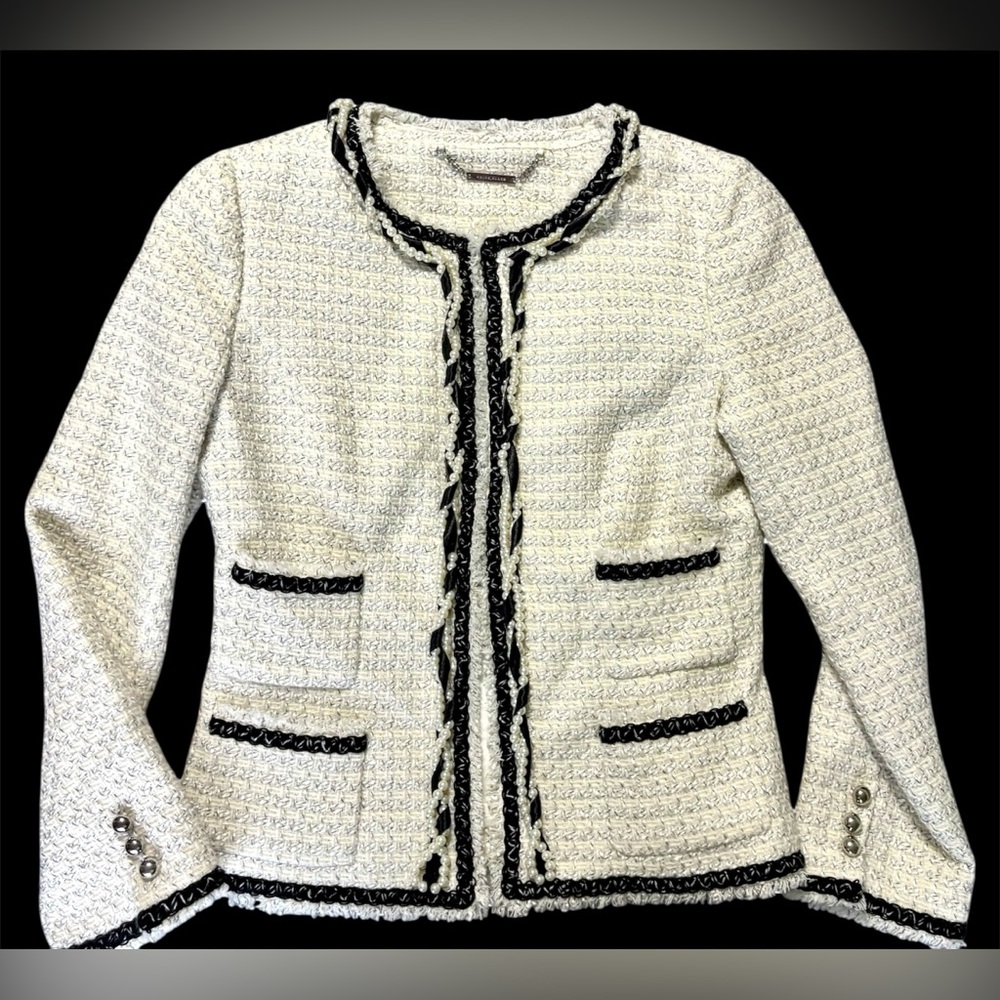 White House Black Market Tweed Pearl Jacket | Women’s Size 12